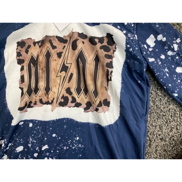 Mini Graphic Hoodie Navy Blue Splatter Print Kids Size 4T Casual Long Sleeve Wit - Picture 2 of 4